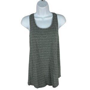 Lululemon Gray & White Striped Racerback Athletic Tank Top Size S